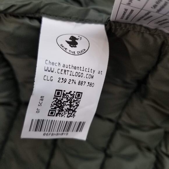 Save The Duck Jacket Mens XL Tan Ultralight Puffer Plumtech Animal Free Quilted - Picture 9 of 13